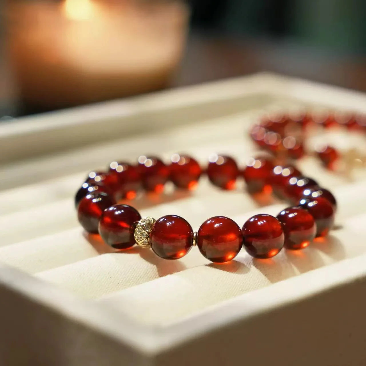 Aries Zodiac Crystal Bracelet – Garnet Beaded Bracelet for Courage, Energy & Success