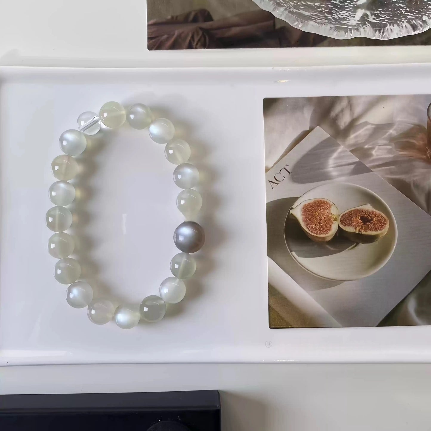 Moonstone Bead Bracelet for Emotional Healing & Women Energy