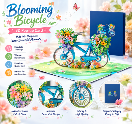 Blooming Bicycle 3D Pop-Up Card