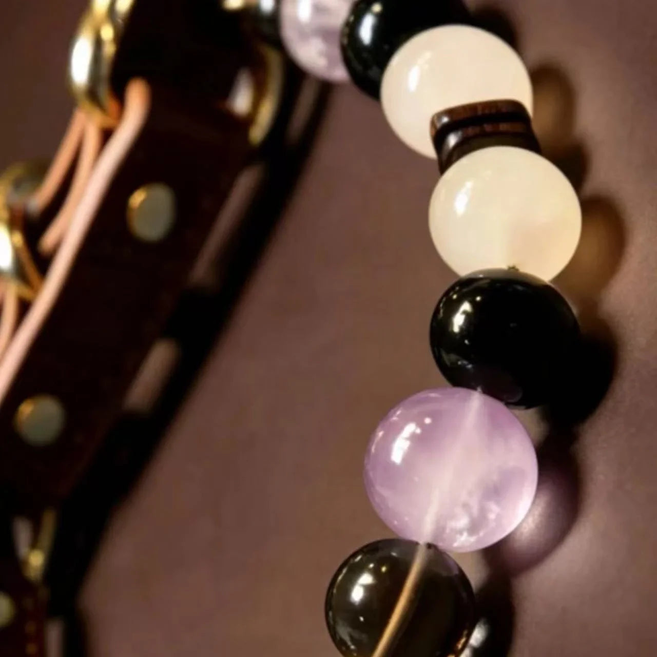 Natural Crystal Healing Dog Collar for Everyday Wear