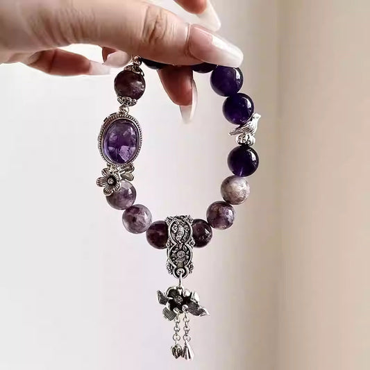 Vintage Amethyst Bracelet – Amethyst Crystal Bracelet for Wisdom & Inner Peace