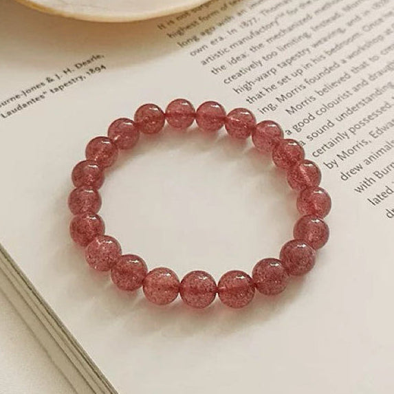 Strawberry Quartz Bracelet - Rose Quartz Crystals for Love