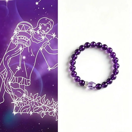 Aquarius Bracelet – Amethyst Bracelet for Intuition & Clarity | Aquarius Birthstone Jewelry
