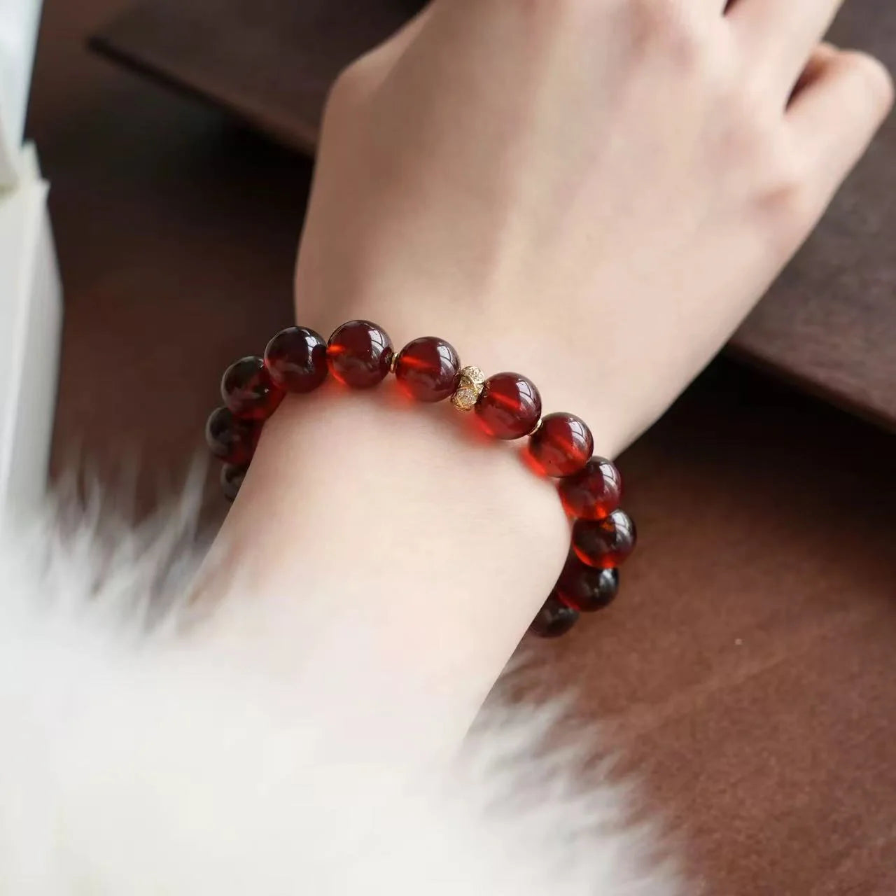 Aries Zodiac Crystal Bracelet – Garnet Beaded Bracelet for Courage, Energy & Success