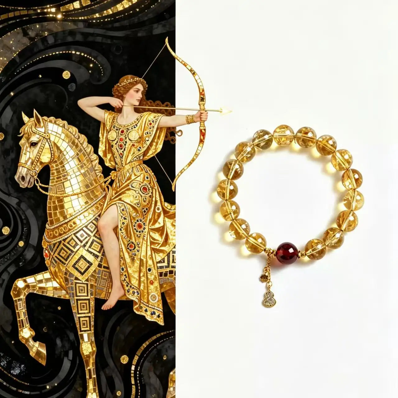 Zodiac Sagittarius Jewelry – Citrine Beaded Bracelet for Luck, Growth & Positive Energy