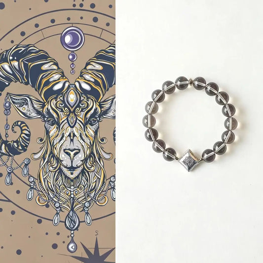Zodiac Bracelet for Capricorn – Smoky Quartz Bracelets for Grounding, Success & Stability