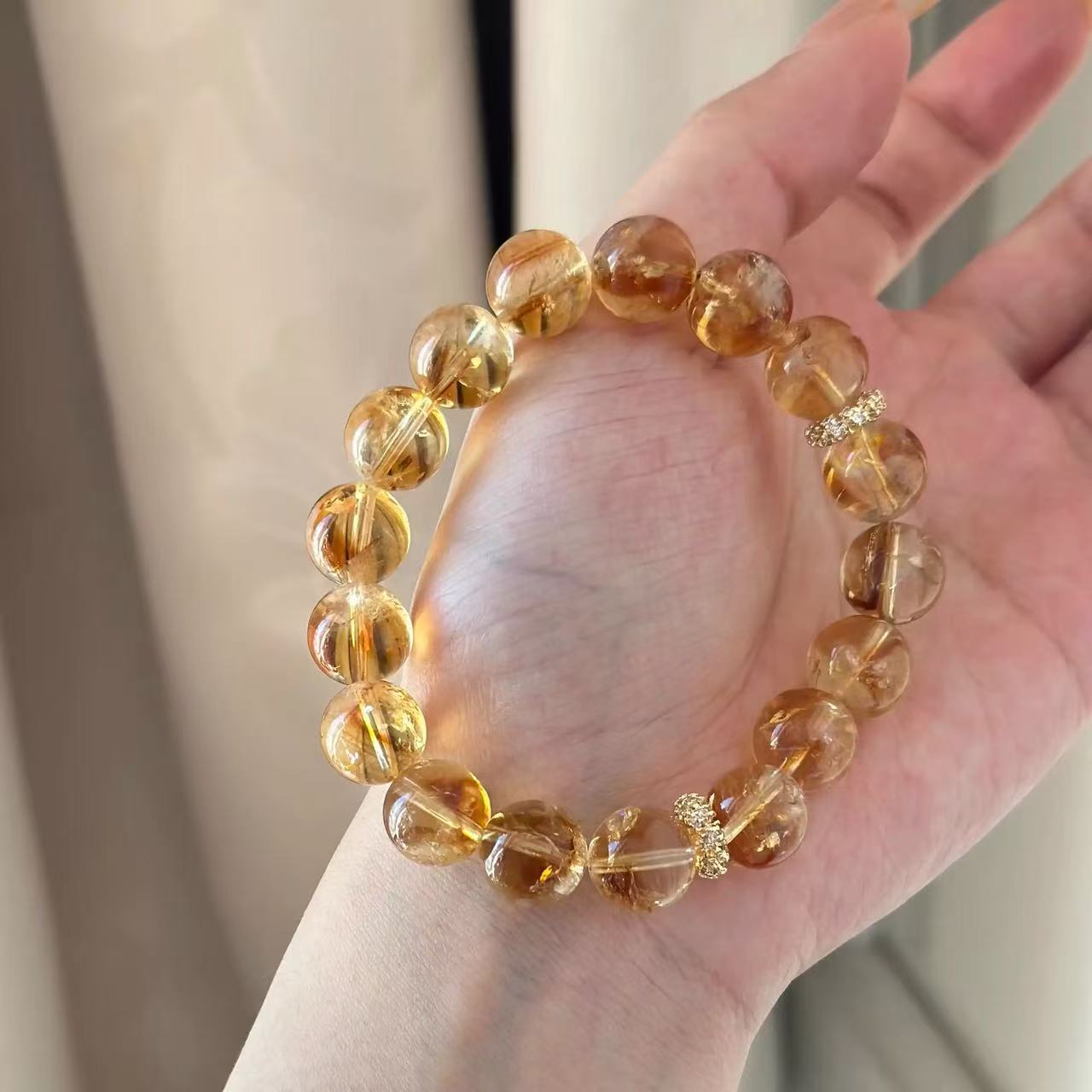 Women’s Citrine Bracelet – Bracelet for Money and Wealth, Positive Energy Crystal Bracelet