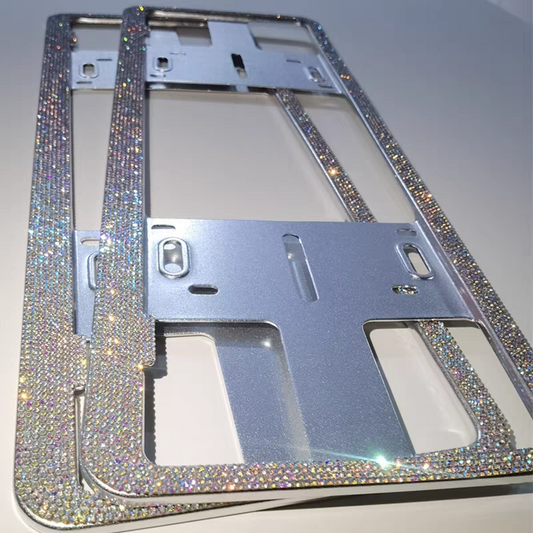 Bling Rhinestone License Plate Frame | US Standard, Rustproof Metal