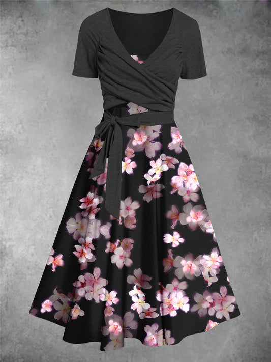 Women's Floral Print Two-Piece Dress