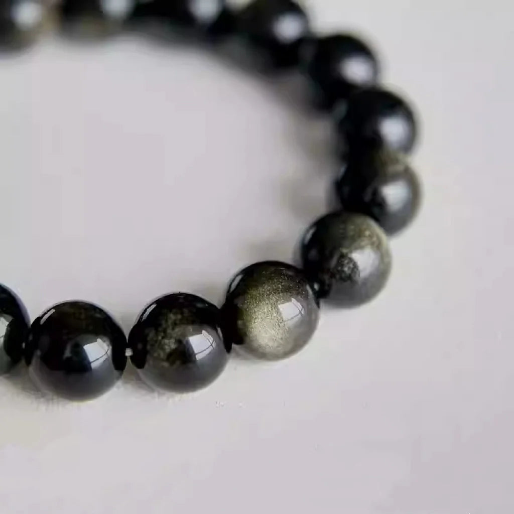 Golden Obsidian Bracelet – Crystal Bracelet for Men for Protection, Confidence & Wealth Energy