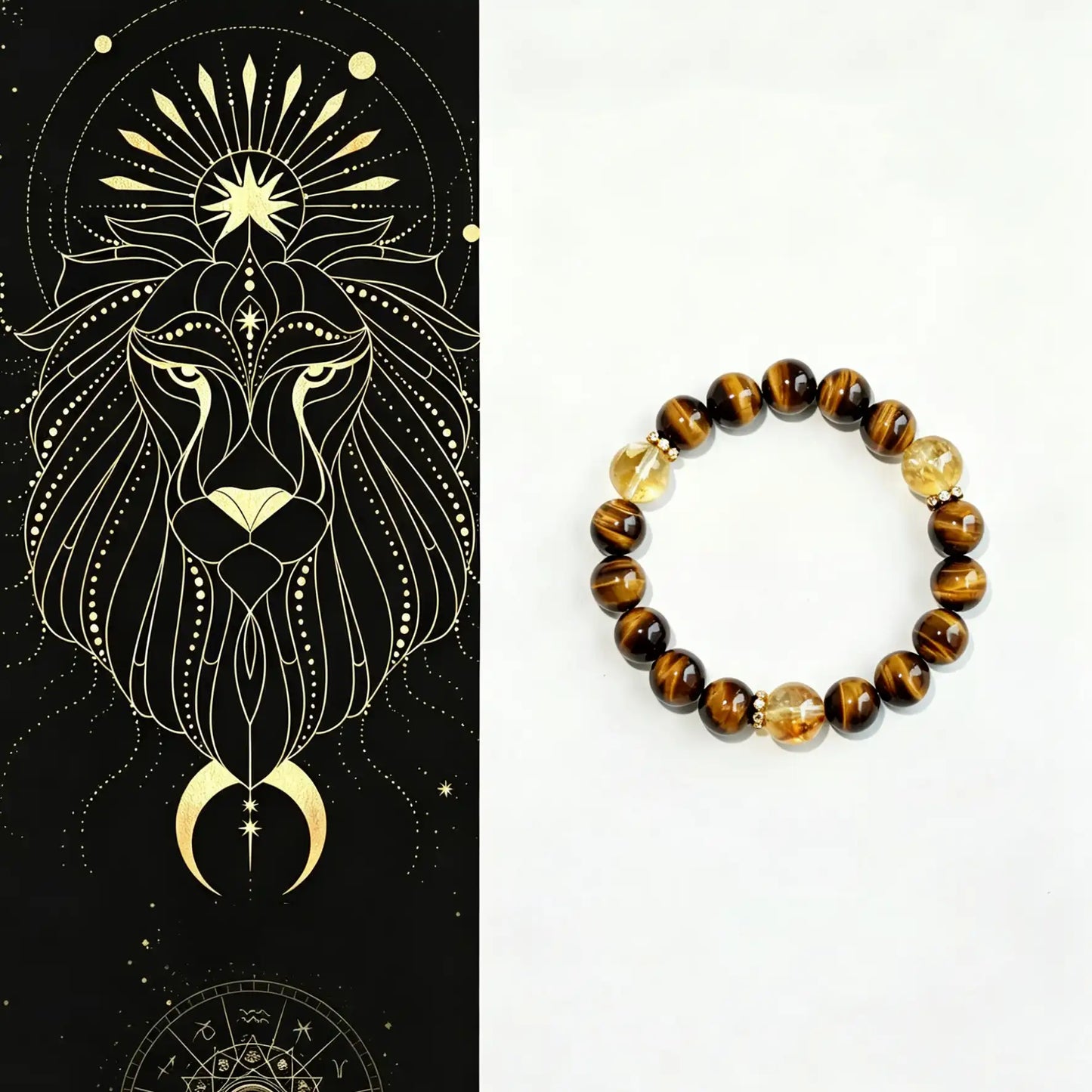 Leo Birthstone Bracelet – Citrine and Tiger Eye Bracelet for Confidence, Success & Abundance