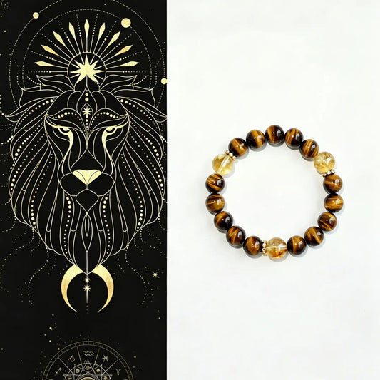 Leo Birthstone Bracelet – Citrine and Tiger Eye Bracelet for Confidence, Success & Abundance