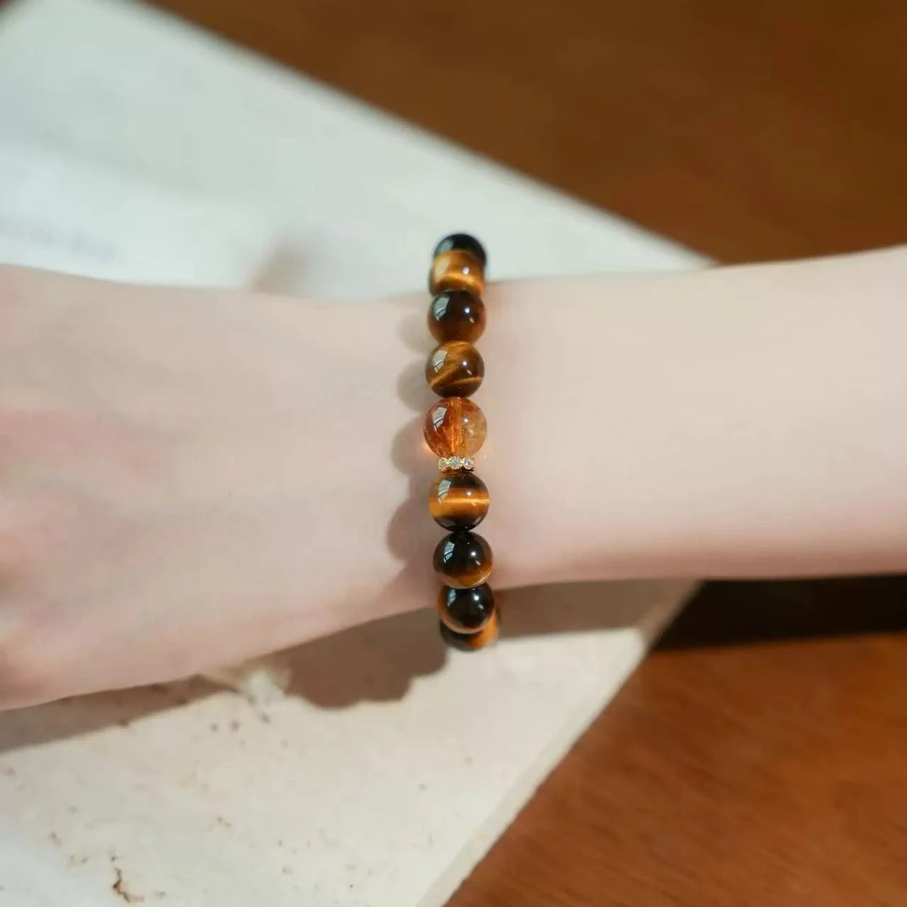 Leo Birthstone Bracelet – Citrine and Tiger Eye Bracelet for Confidence, Success & Abundance