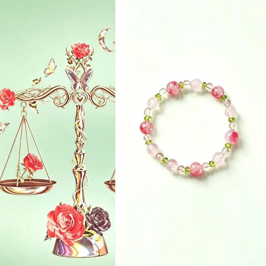 Libra Zodiac Bracelet – Rose Quartz Bracelet for Love, Harmony & Emotional Balance