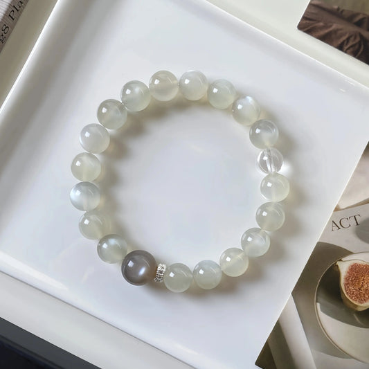 Moonstone Bead Bracelet for Emotional Healing & Women Energy
