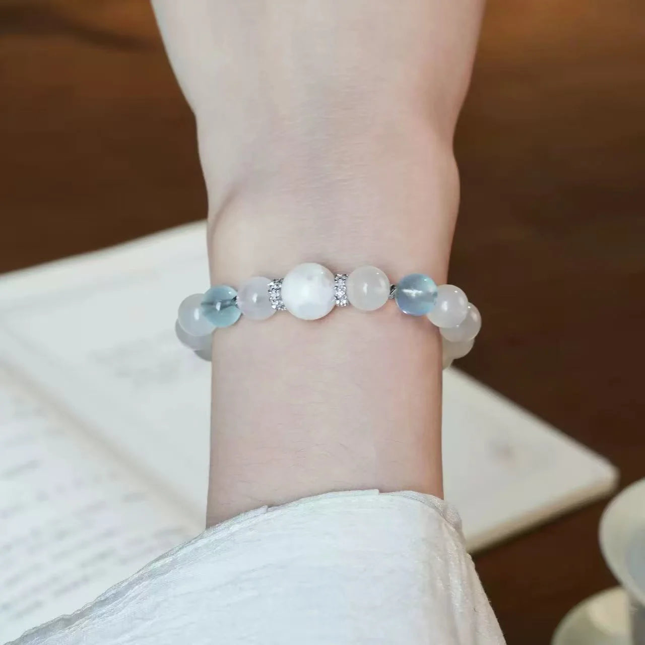 Pisces Zodiac Bracelet – Pisces Crystals Bracelet with Moonstone & Aquamarine