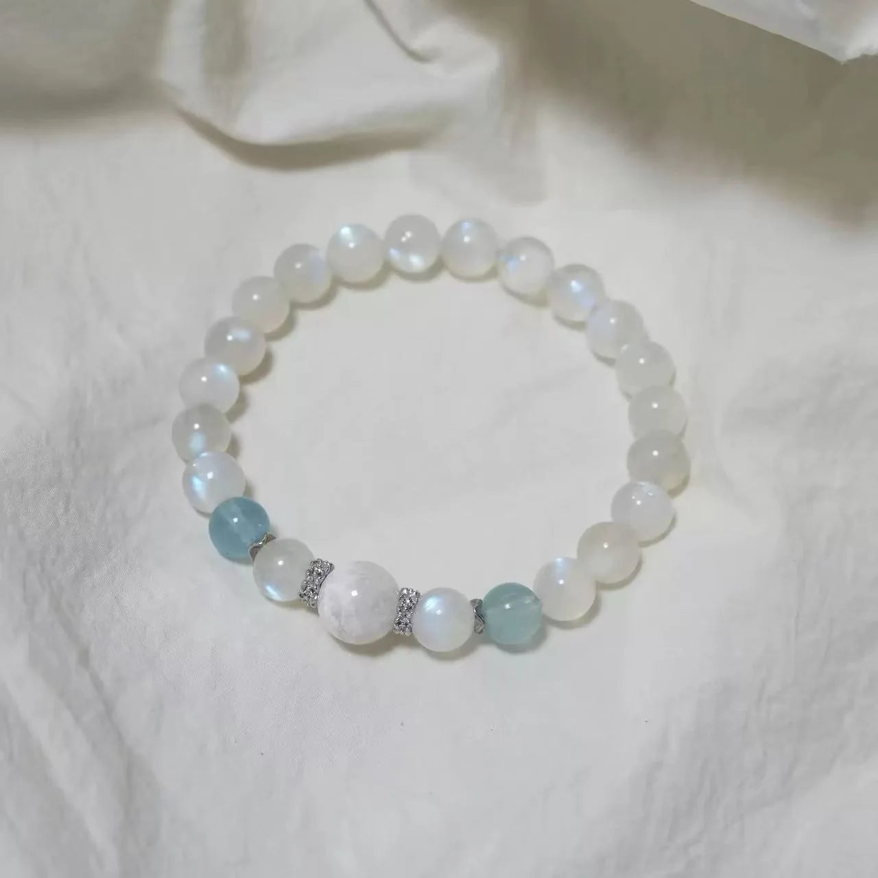Pisces Zodiac Bracelet – Pisces Crystals Bracelet with Moonstone & Aquamarine