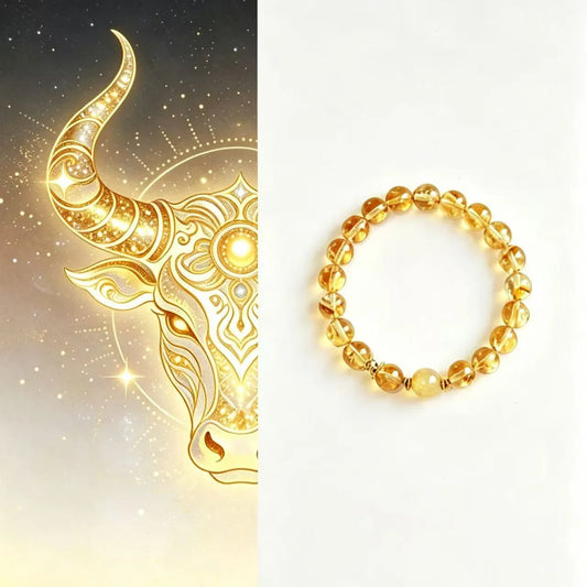 Taurus Jewelry – Citrine Crystal Bracelet with the Best Crystals for Taurus for Wealth & Stability