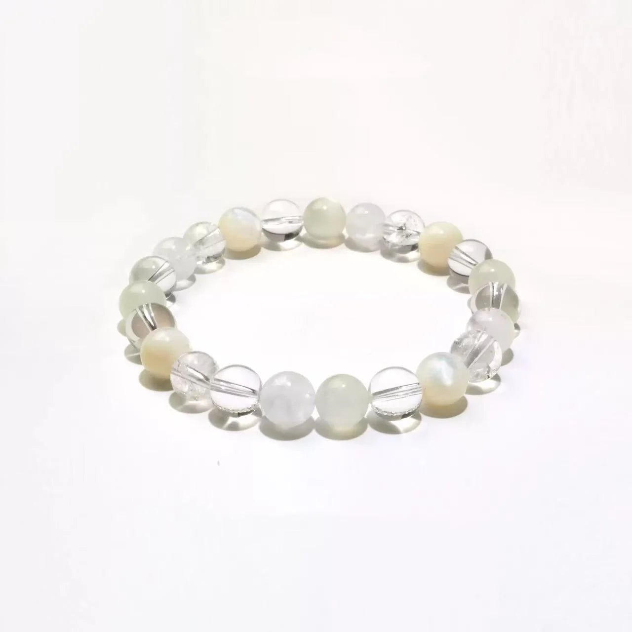 Virgo Crystal Bracelet – Clear Quartz Crystal Bracelet with White Phantom Quartz for Clarity & Balance