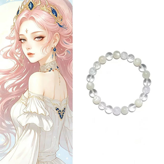 Virgo Crystal Bracelet – Clear Quartz Crystal Bracelet with White Phantom Quartz for Clarity & Balance