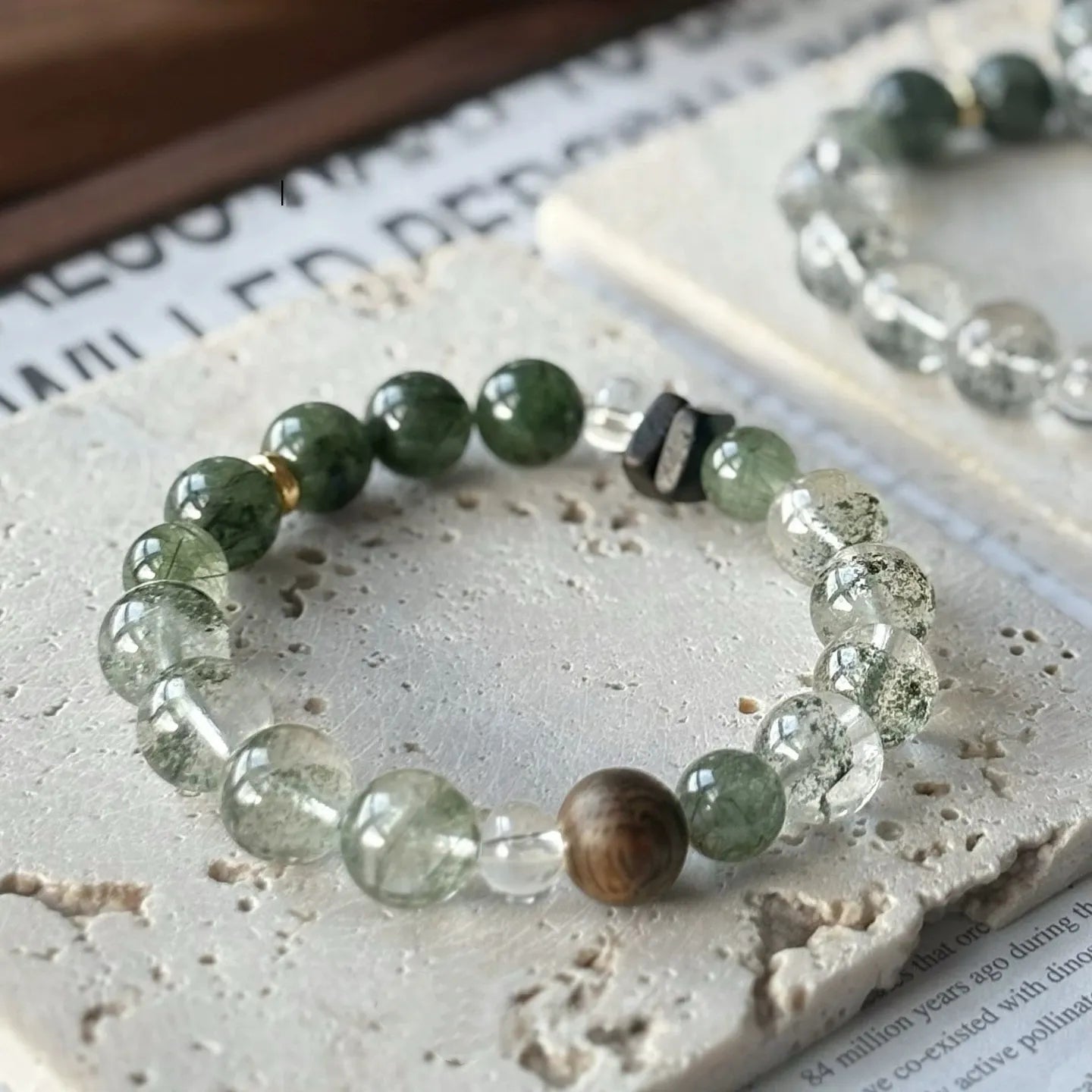 Green Phantom Bracelet – Natural Crystal Jewelry for Focus, Growth & Stability