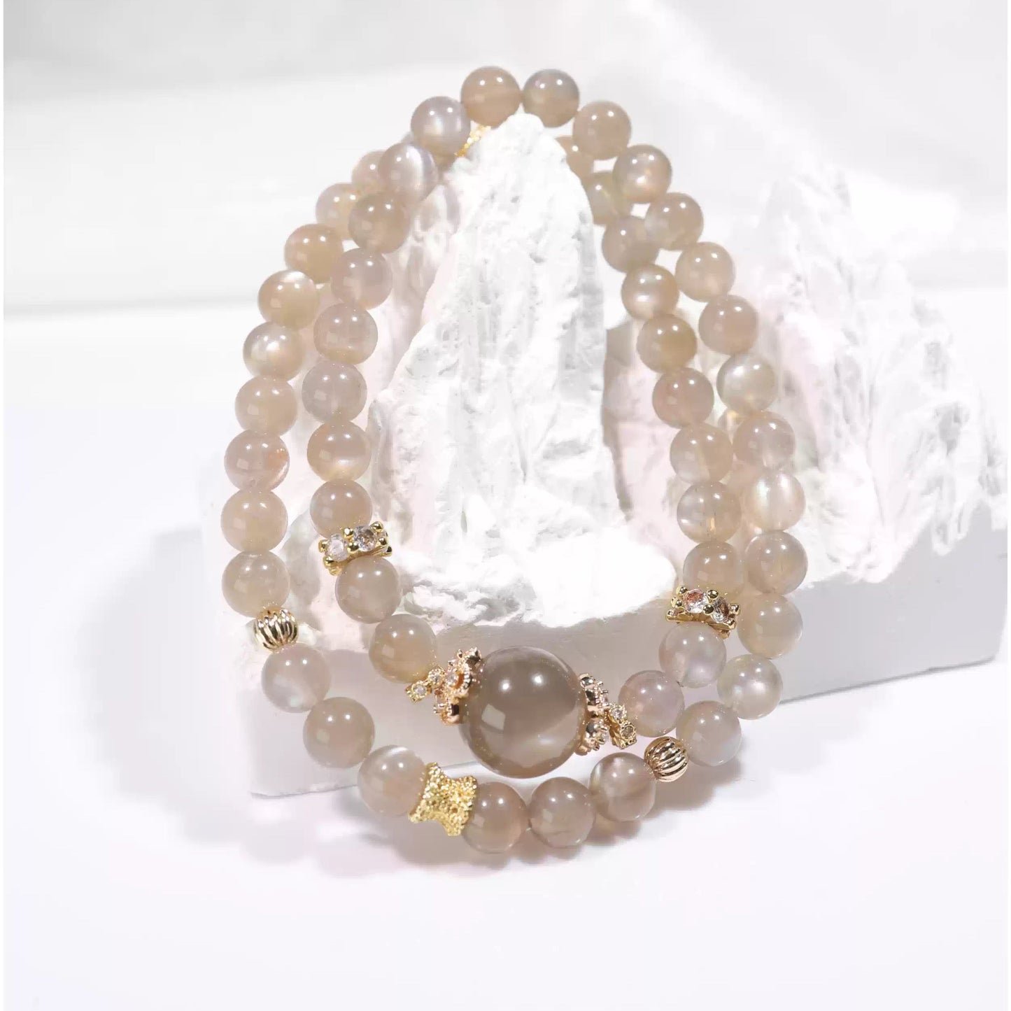 Labradorite Bracelet Double Wrap – Designer Crystal Bracelets for Women, Protection & Intuition Energy Healing Stone Bracelet